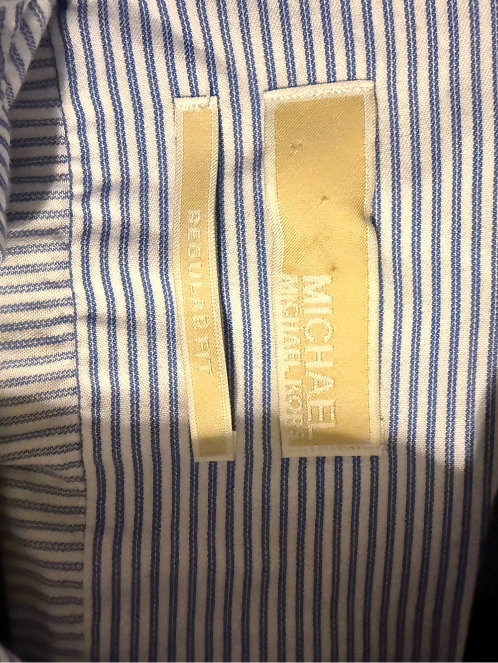 Michael Kors Blue and White Pinstripe Dress Shirt - Picture 3 of 3